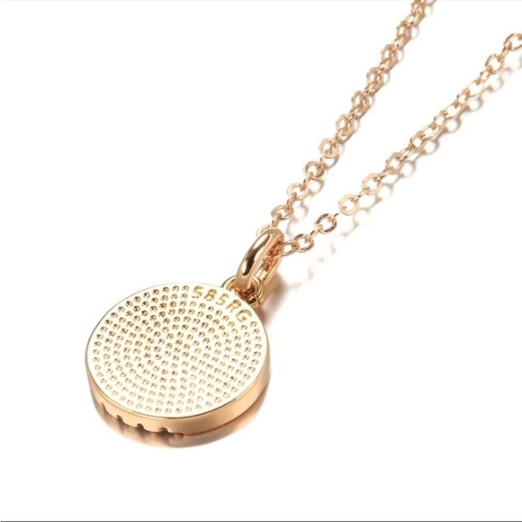 UNIQUE Micro Pave Inlay Round Drop Necklace - Picture 9 of 12